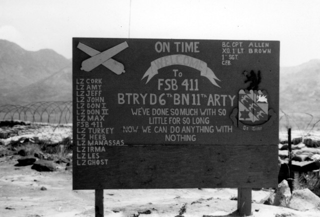 Artillery Sign on Hill 4-11